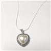 Image 2 : SILVER MARCASITE AND MABE PEARL 16" NECKLACE