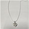 Image 2 : 10K WHITE GOLD CZ PENDANT WITH A FREE SILVER