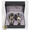 SET OF HYUNDAI STAINLESS STEEL HIS AND HERS WATCH