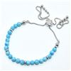 Image 1 : SILVER TURQUOISE(6.3CT) RHODIUM PLATED BRACELET