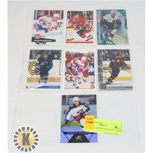 PAGE OF ASSORTED HOCKEY CARDS