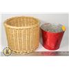 Image 1 : LOT OF TWO PLANTERS (ONE WICKER)