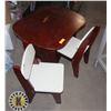 Image 1 : WOODEN CHILDRENS PLAY TABLE AND TWO CHAIRS
