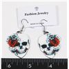 Image 1 : NEW SKULL WITH ROSES THEME DROP EARRINGS
