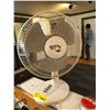 Image 2 : Group of three fans including two stand fan, one Windmere stand fan, and one Hampton Bay stand fan, 