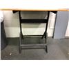 Image 2 : Wood table with metal stand - approx. 31" x 42' x 39"