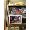 Image 2 : 5 tier industrial shelf (approx. 5ft 10in height x 5ft 1in width) contents included - casters / bott