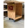Image 2 : Group of 2 custom made wooden carts w/ heavy duty casters