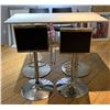 Image 1 : Large group of furniture - bar table / 4 bar stools / office chair / white 3 tier cabinet