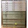 Image 1 : Group of 2 metal flat filing cabinet - 1 metal & 1 wooden