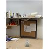 Image 3 : Large lot of misc. - Mirror / 3 wall hanging shelves / board / framed print / small white cabinet w/