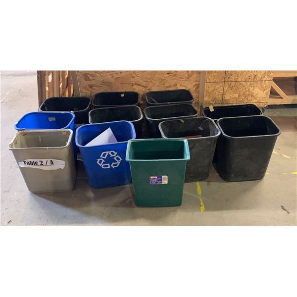 Large lot of waste baskets (approx 12 pcs)