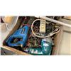 Image 3 : BOX OF POWER TOOLS, POWER BAR, PAINT STICK AND MORE