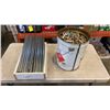 Image 1 : PAIL AND DRAWER OF DRAWER SLIDES AND CABINET HINGES