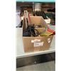 Image 1 : BOX OF TOOLS, BLUETOOTH SPEAKER, LEVELS, PIPE WRENCH