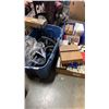 Image 1 : BOX AND 2 TOTES OF NEW AUTOMOTIVE PARTS