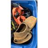 Image 2 : TOTE WITH SAFETY HARNESS, TOOL BELT, RYOBI CORDLESS DRILL