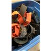 Image 3 : TOTE WITH SAFETY HARNESS, TOOL BELT, RYOBI CORDLESS DRILL