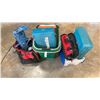 Image 1 : LOT OF BASKETS, TOOLBAG, TOTE, EMPTY TOOL BOXES, SAWHORSE BRACKETS