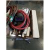 Image 2 : BOX OF WELDING ITEMS, MASK, 50 FOOT OXY ACETYLENE HOSE