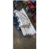 Image 1 : PALLET OF INDUSTRIAL METAL UNASSEMBLED UPRIGHTS AND 10 CROSS BEAMS - NO HARDWARE, NO SHELVES