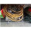 Image 2 : LOT OF STRING LIGHTS AND 3 CAST IRON STANDS