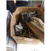 Image 2 : BOX AND CRATE OF TOOLS, LIFTING STRAPS, AIRCRAFT CABLE AND MORE