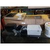 Image 1 : LOT OF PLASTIC JUNCTION BOXES, ROLL OF ELECTRICAL CABLE AND BOX OF FOAM
