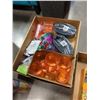 Image 3 : 2 TRAYS OF HALLOWEEN DECORATIONS, ICECUBE TRAYS, CUPS, ED HARDY CUPS