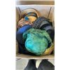 Image 2 : 2 BOXES OF COSTUME HATS, RIDING HELMET AND SPEAKERS