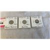 Image 1 : 3 CANADIAN BLUENOSE DIMES - TYPE 1 REGULAR, TYPE 2 NEW BLUENOSE, TYPE 3 COLOURED BLUENOSE