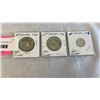 Image 1 : 3 CANADIAN 1945 .800 SILVER COINS - 50 CENT, 25 CENT, 10 CENT