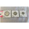 Image 1 : 3 CANADIAN 1942 .800 WWII SILVER COINS - 50 CENT, 25 CENT, 10 CENT