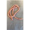Image 2 : STRAND OF GENUINE PINK CORAL BEADS - ROUND, AND SHAPED STONES CARVED FOR EARRINGS