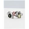 Image 1 : STERLING SILVER NATURAL TOURMALINE (0.80CTS) & CZ RING, W/A $915.00, SIZE 6.25