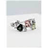 Image 3 : STERLING SILVER NATURAL TOURMALINE (0.80CTS) & CZ RING, W/A $915.00, SIZE 6.25