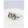 Image 4 : STERLING SILVER NATURAL TOURMALINE (0.80CTS) & CZ RING, W/A $915.00, SIZE 6.25