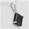 Image 2 : STERLING SILVER BLACK CZ PENDANT WITH STERLING CHAIN, RETAIL $100.00