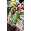 Image 8 : MUSHROOM CANNISTER, NUT DISH, NUT CRACKER, PLATTER AND CERAMIC VEGETABLES