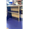 Image 8 : MAPLE AND BLUE DESK WITH HUTCH AND ROLLDING CHAIR