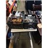 Image 1 : 2 CRATES OF METALLIC DECORATIONS, METAL CANDLESTICKS, ICE BUCKET