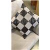 Image 3 : GREEN/GREY MICROFIBRE PILLOWBACK SOFA WITH THROW