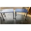 Image 1 : 2 HERMAN MILLER ADJUSTABLE HEIGHT ROLLING WORKSTATION / STANDS - BLUE