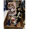 Image 2 : 5 COLLECTOR DOLLS AND DOLL BED ONE IN DISPLAY CASE