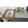 Image 1 : NEW BATES SIZE 4 COMBAT BOOTS AND FRAMED PRINT