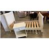 Image 1 : WHITE SINGLE SIZE BED FRAME AND 1 DRAWER NIGHTSTAND