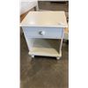 Image 2 : WHITE SINGLE SIZE BED FRAME AND 1 DRAWER NIGHTSTAND