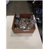 Image 1 : TRAY OF SALT AND PEPPER SHAKERS, DECANTER, TEAPT, VASES