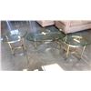 Image 1 : BRASS GLASSTOP COFFEE TABLE AND 2 ENDTABLES