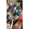 Image 2 : BOX OF ASSORTED KITCHEN SUPPLIES, THERMOSES OVEN GLOVES AND MORE
